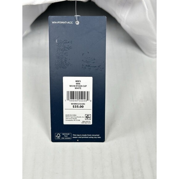 Walter Hagen Ryder Cup Adult Performance Adjustable Golf Hat Cap White OSFA NEW - Picture 6 of 6